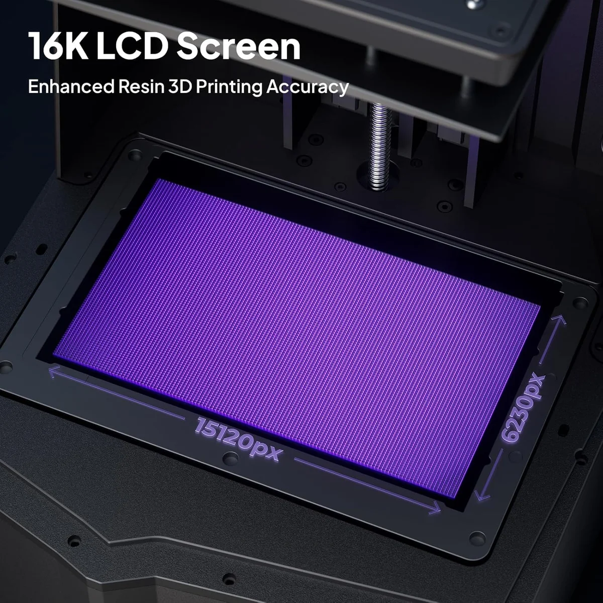 Saturn 4 Ultra build plate detail showing 16K resolution capability