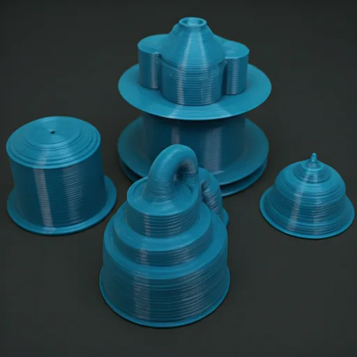 3D printed educational models on a classroom desk