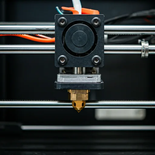 Close-up of enclosed CoreXY print chamber detail